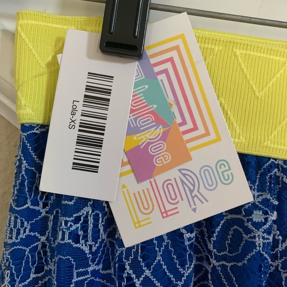 💙💛XS LuLaRoe Lola💛💙 lace Skirt - Picture 3 of 5